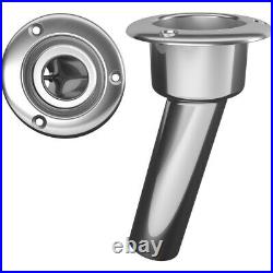 Mate Series Stainless Steel 15° Rod & Cup Holder Open Round Top