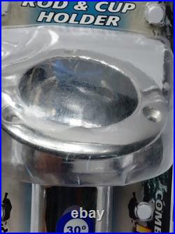 Mate Series Stainless Steel 30° Rod & Cup Holder Open Round Top