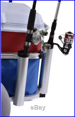 Muscle Carts Poly Outdoor Fish Marine Cart 2.3 cu. Ft. Rod Cooler Bucket Holder