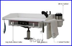 NEW ROD HOLDER MOUNT BAIT FILLET TABLE with PLANO TRAY STORAGE CUTTING BOAT