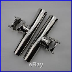 New 4 PCS 1-1/4 to 2 Tournament Style Stainless Clamp On Fishing Rod Holder