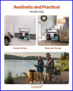 New Fishing Rod Holder New 15-Rods, Mobile Fishing Pole Rack Cart with Wheels