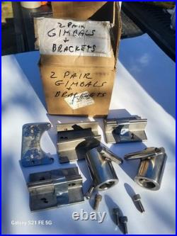 New Pair Stainless Steel Fishing Gimbal Rod Holders Bolt On Swivel & Brackets