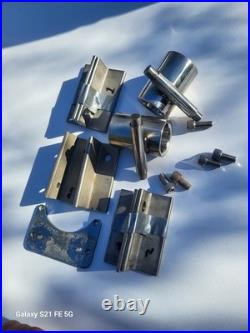 New Pair Stainless Steel Fishing Gimbal Rod Holders Bolt On Swivel & Brackets