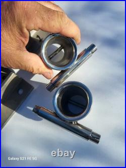New Pair Stainless Steel Fishing Gimbal Rod Holders Bolt On Swivel & Brackets