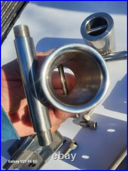 New Pair Stainless Steel Fishing Gimbal Rod Holders Bolt On Swivel & Brackets