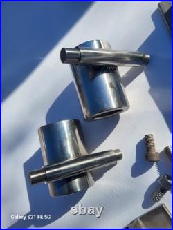 New Pair Stainless Steel Fishing Gimbal Rod Holders Bolt On Swivel & Brackets