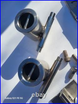 New Pair Stainless Steel Fishing Gimbal Rod Holders Bolt On Swivel & Brackets