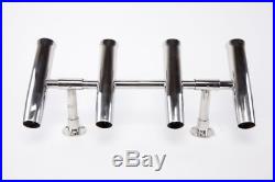 New style 4 Tube Adjustable Stainless Rocket Launcher Rod Holders 360 Deg-2 legs