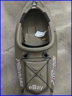 New withtags 10' Sit-in Fishing Kayak with Paddle, two swivel rod holders, storage