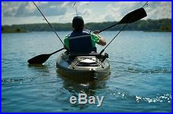 New withtags 10' Sit-in Fishing Kayak with Paddle, two swivel rod holders, storage