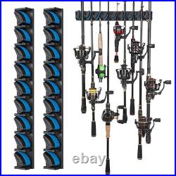 PLUSINNO 2 pack Vertical Fishing Rod rack, Wall Mounted Fishing Rod holder