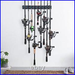 PLUSINNO 4 Pack Vertical Fishing Rod Rack Wall Mounted Fishing Rod holder 4 P