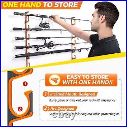 PLUSINNO H5 Horizontal Fishing Rod/Pole Holders for Garage, Wall or Ceiling