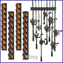 PLUSINNO V9 Vertical Fishing Rod Holders, 4 Packs Wall Mounted Fishing Pole H