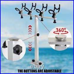 PVC Coated Aluminum Fishing Rod Holder Boat Marine Fishing Rotation Pole Rack