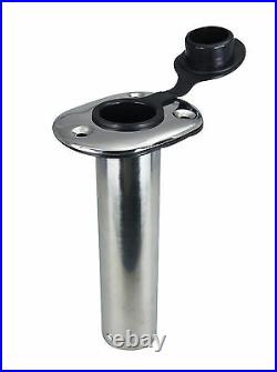 Pactrade Marine 2 PCS Boat Pontoon SS Flush Mount 90° Fishing Rod Holder PVC Cap