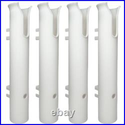 Pactrade Marine Wall-Mounted Single-Tube Fishing Rod Holder (4-Pack), White