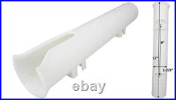Pactrade Marine Wall-Mounted Single-Tube Fishing Rod Holder (4-Pack), White