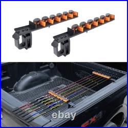 Pair Aluminum Fishing Holder 6 Fishing Rods for Pickup Truck Tailgate Bed Holds