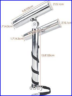 Pair Boat Stainless Steel Dual Rod Holder Adjustable Outrigger Rod Holder