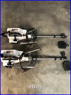 Pair Of Cannon Magnum 10 Electric Downriggers Telescoping Booms Dual Rod Holders