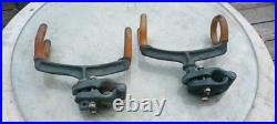 Pair Rare Vintage Bronze Lininger 502 Fishing Rod Holders With Rail Mounts