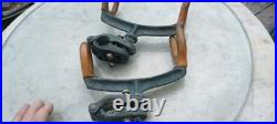 Pair Rare Vintage Bronze Lininger 502 Fishing Rod Holders With Rail Mounts