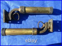 Pair of Bronze / Brass Outrigger Fishing Pole Holder Mounts