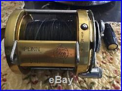 Penn International 50W Reel in good mechanical condition Includes rod holder