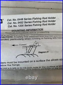 Perko Flush Mount Fishing Rod Holder 65 Degree Stainless Steel 2 Angled Pair