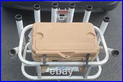 Platinum 6-place fishing rod holder with cooler for 2 inch receiver