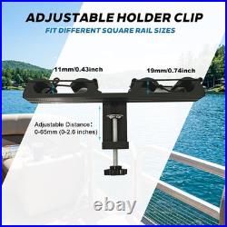 Pontoon Fishing Rod Holder, No-Drill 4-Rod Boat Rod Storage Rack for Square Rail