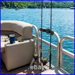 Pontoon Fishing Rod Holder, No-Drill 4-Rod Boat Rod Storage Rack for Square Rail