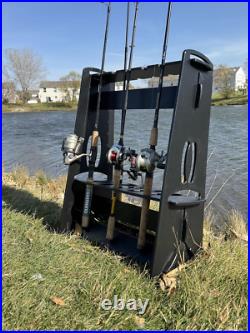 Portable Fishing Rod Holder Holds 10 Rods, Waterproof, Durable & Lightweight