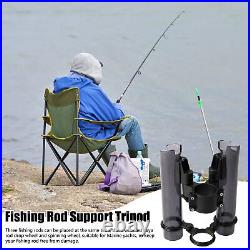 Portable Fishing Rod Support Tripod Fishing Rod Lure Box Stand Barrel Holder