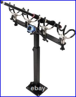 Premium Aluminum Boat Rod Holder 360° Rotating Fishing Rack for 4 Rods, Adjust
