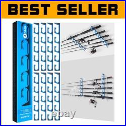 Premium Aluminum Fishing Rod Holder Set 4-Pack, Wall/Ceiling Mounted Organizer