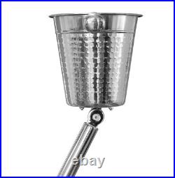 Premium Metal Ice Bucket with Hammer Finish & Yacht Fishing Rod Holder for Boat