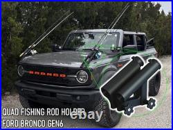 Quad Fishing Rod Mount for Ford Bronco (Gen6) TrailSight-Mounted Rod Holder