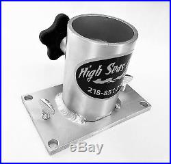 Quad Fixed Dipsy Rod Holder Aluminum Tree High Seas Gear Set with bases & tracks