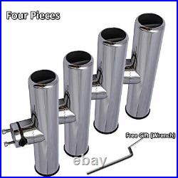 Rail Mount Rod Clamp Holders Boat Clamp Holders Rod Stainless Steel 4 PCS