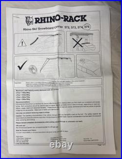 Rhino Rack Ski Snowboard Carrier Fishing Rod Holder (INCOMPLETE) #576 #XL774