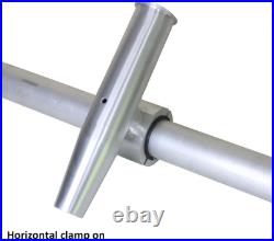 Rod Holder Aluminum Single Clamp on Fit 1.5,1.875,2 Inch Horizontal