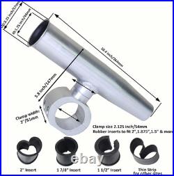 Rod Holder Aluminum Single Clamp on Fit 1.5,1.875,2 Inch Horizontal