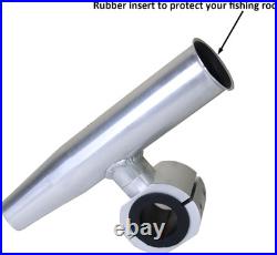 Rod Holder Aluminum Single Clamp on Fit 1.5,1.875,2 Inch Horizontal