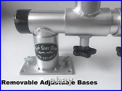 Rod Holder Quad Adjustable Horizontal with Dual Bases. Aluminum fishing holders