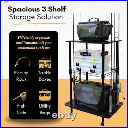 Rod Holders for Garage Fishing Pole Rack Holds up to 12 Rods and Reel Combos Rod Holders for Garage Fishing Pole Rack Holds up to 12 Rods and Reel Combos