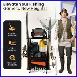 Rod Holders for Garage Fishing Pole Rack Holds up to 12 Rods and Reel Combos Rod Holders for Garage Fishing Pole Rack Holds up to 12 Rods and Reel Combos