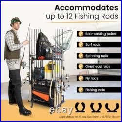 Rod Holders for Garage Fishing Pole Rack Holds up to 12 Rods and Reel Combos Rod Holders for Garage Fishing Pole Rack Holds up to 12 Rods and Reel Combos